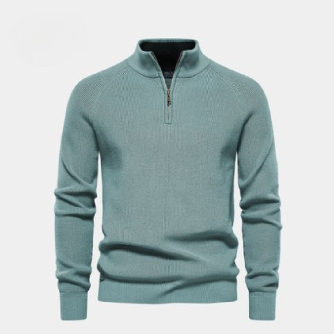 Half-Zip Wool Blend Sweater